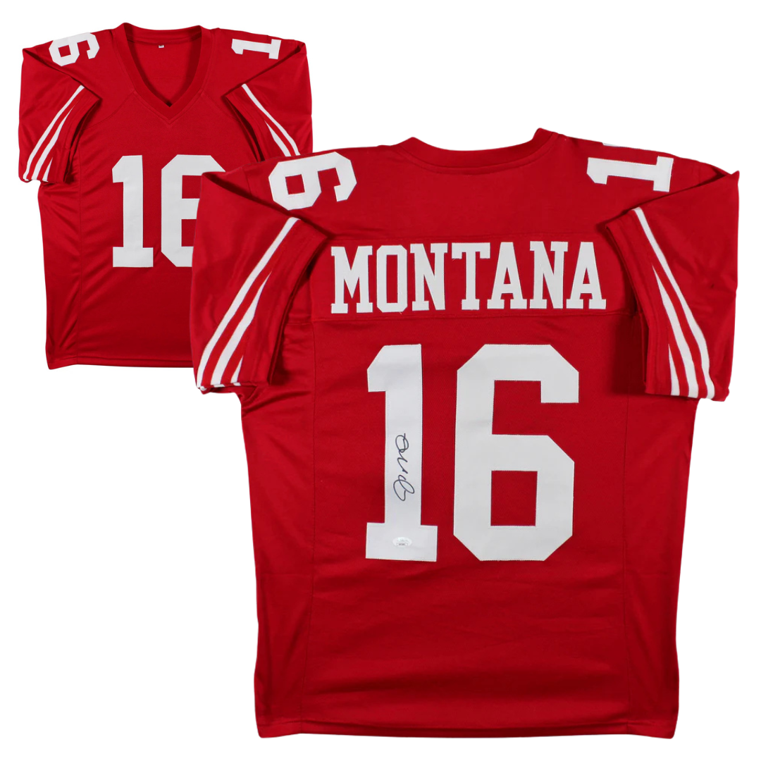 Joe Montana Signed Red Pro Style Football Jersey with Beckett COA